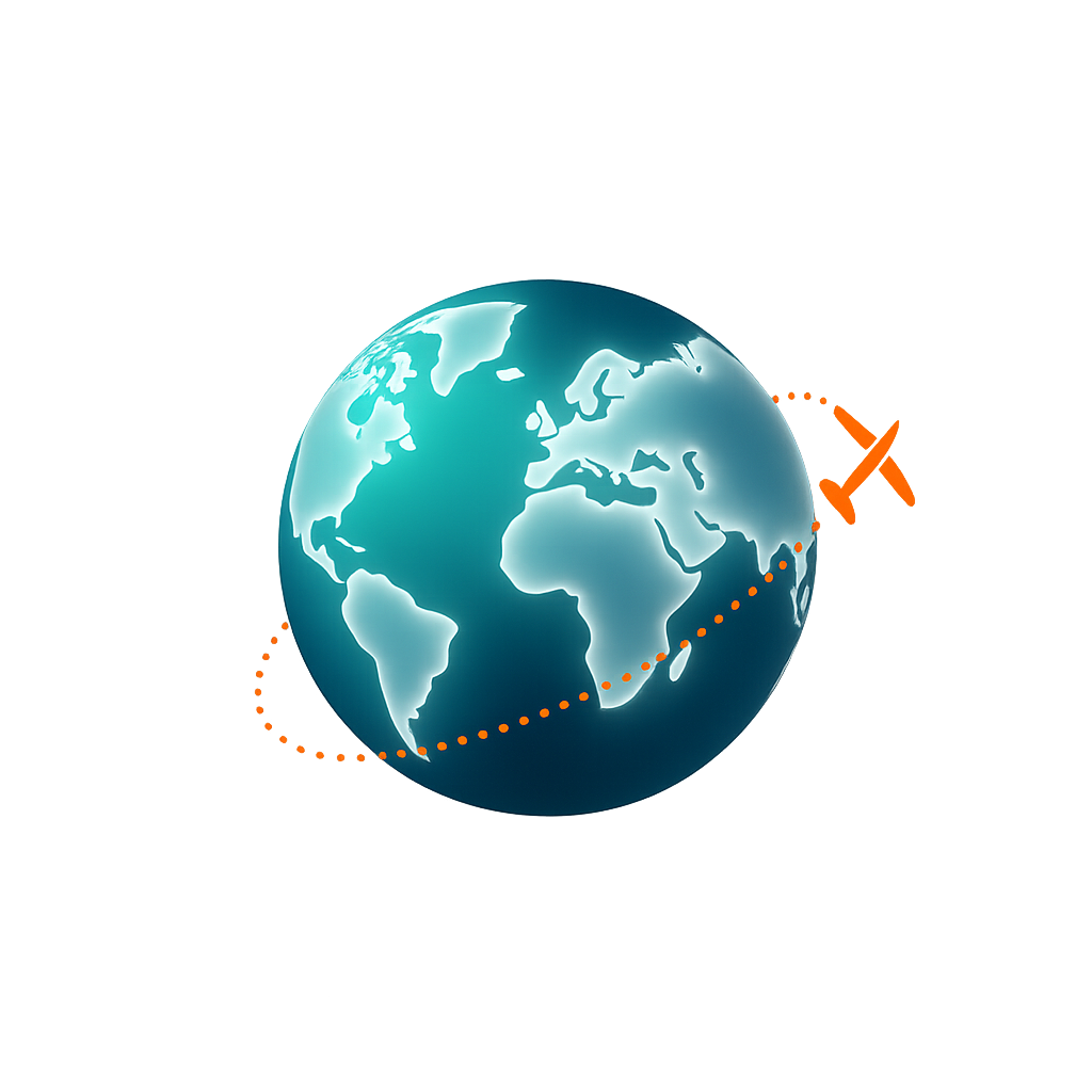 Spinning globe with top travelling recommendations