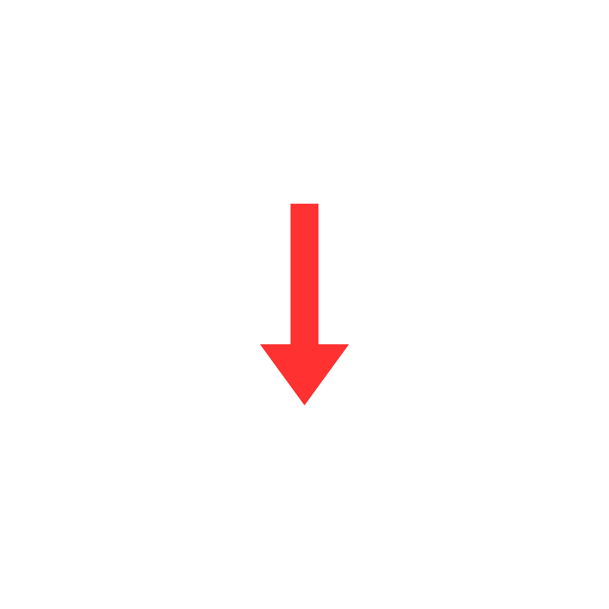 Red downward pointing arrow on a black background.