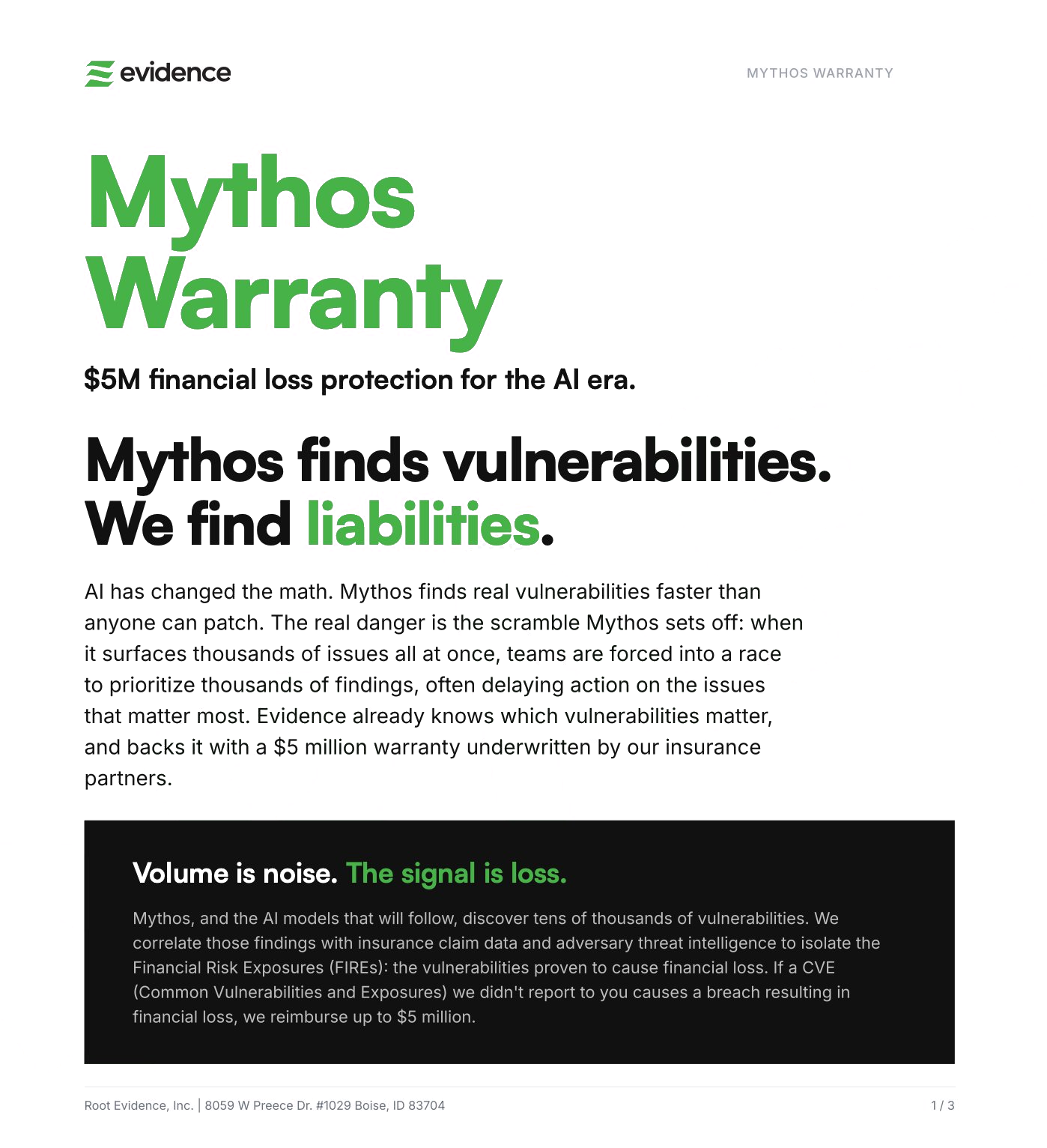 Mythos Warranty: $5M financial loss protection for the AI era