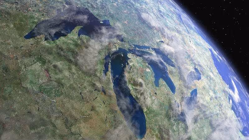 Great Lakes water levels below recent years record high levels