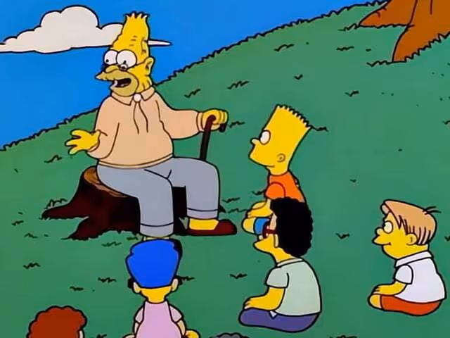 I think that Abraham is a good parent, and deserves way more love than Mona. ¿What do you think? (For a YT video) : r/TheSimpsons
