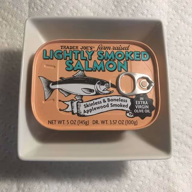 Review #56: Trader Joe's Farmed Raised Lightly Smoked Salmon - Skinless & Boneless Applewood Smoked : r/CannedSardines