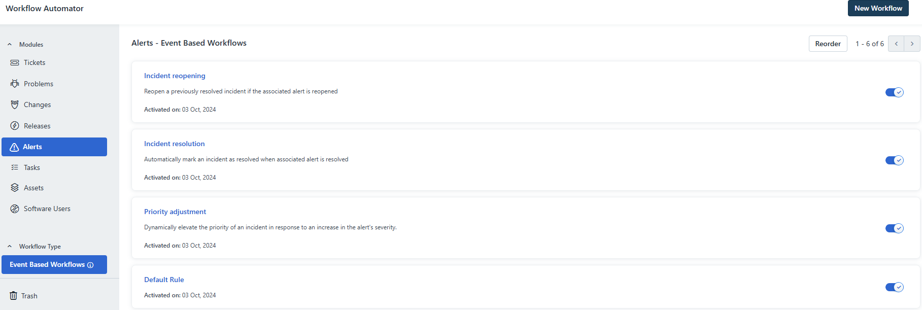 Workflow Automators in Freshservice