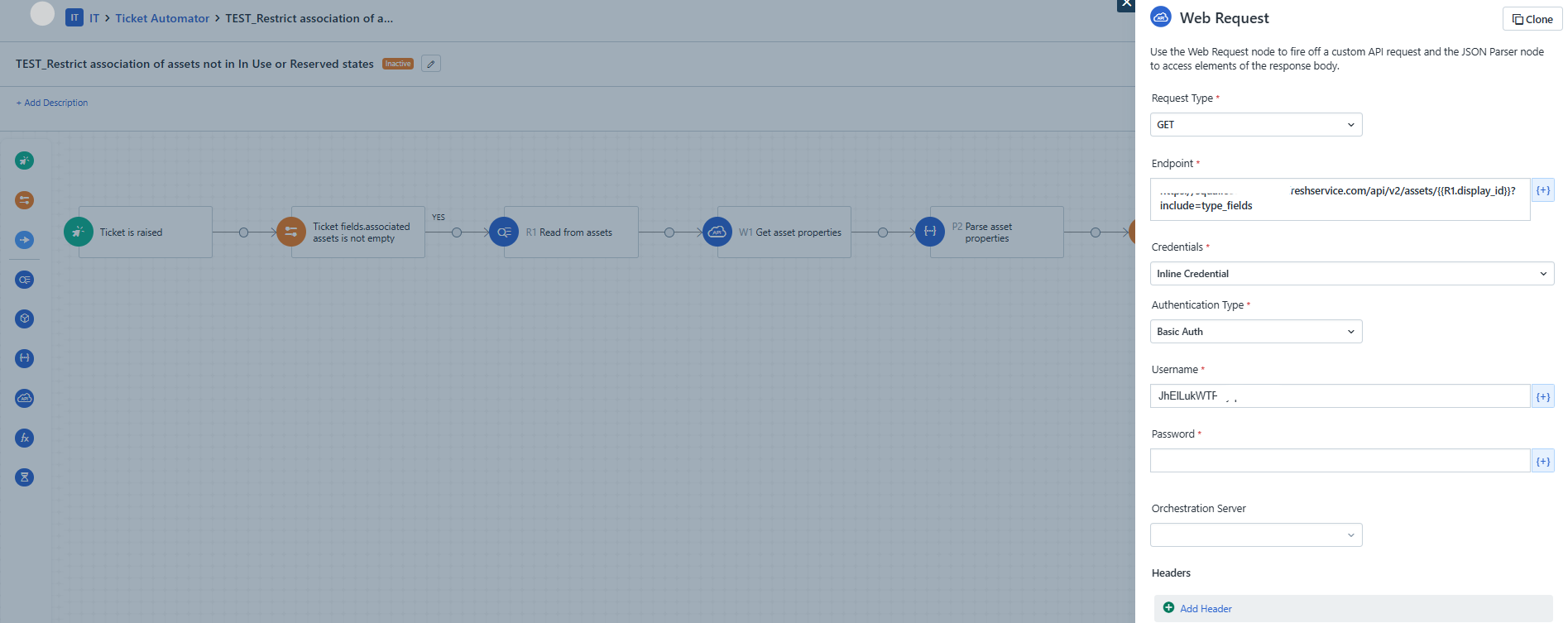Custom integration via REST API in Freshservice