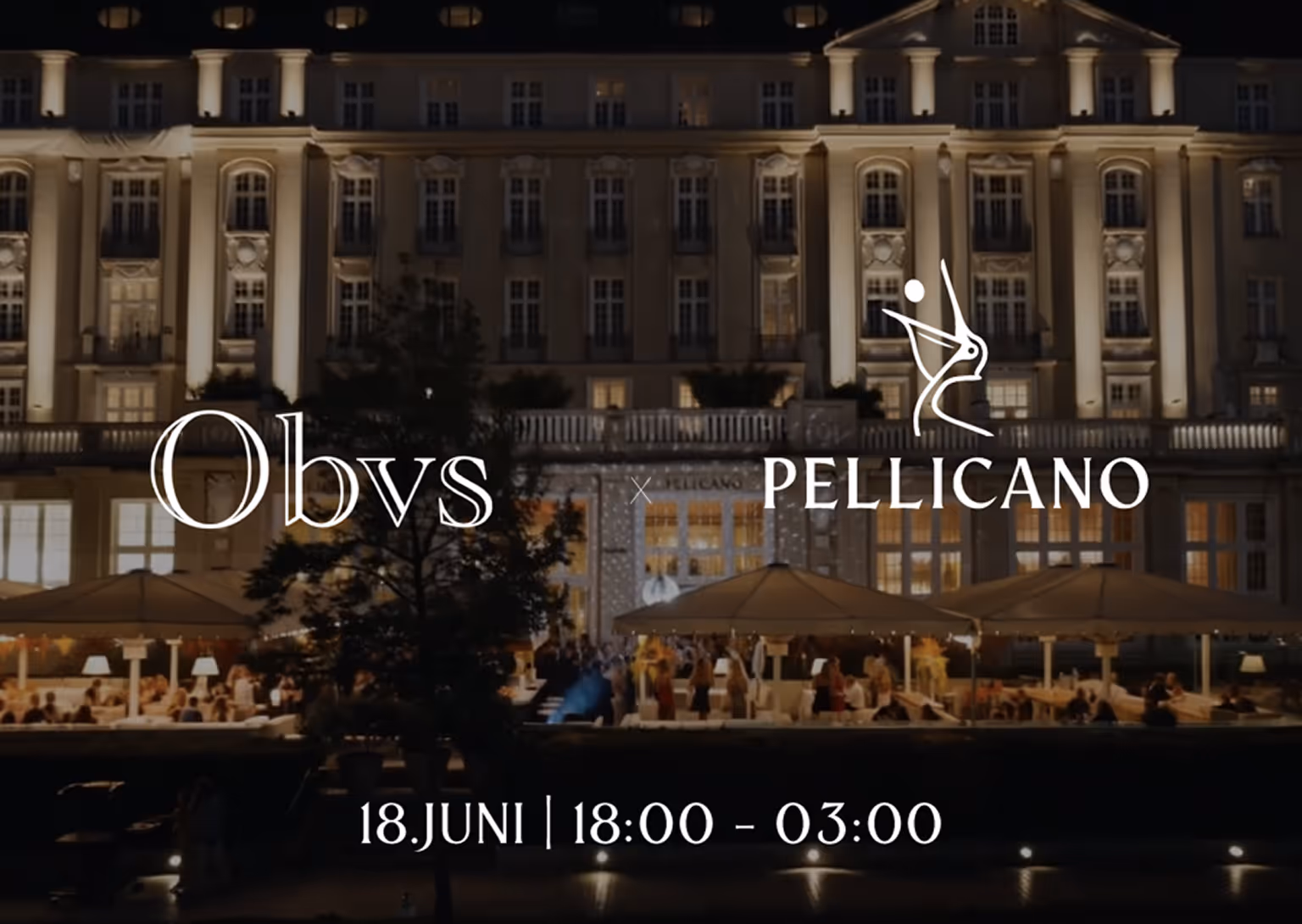Flyer Obvs x Pellicano Party am 18. Juni im Pellicano