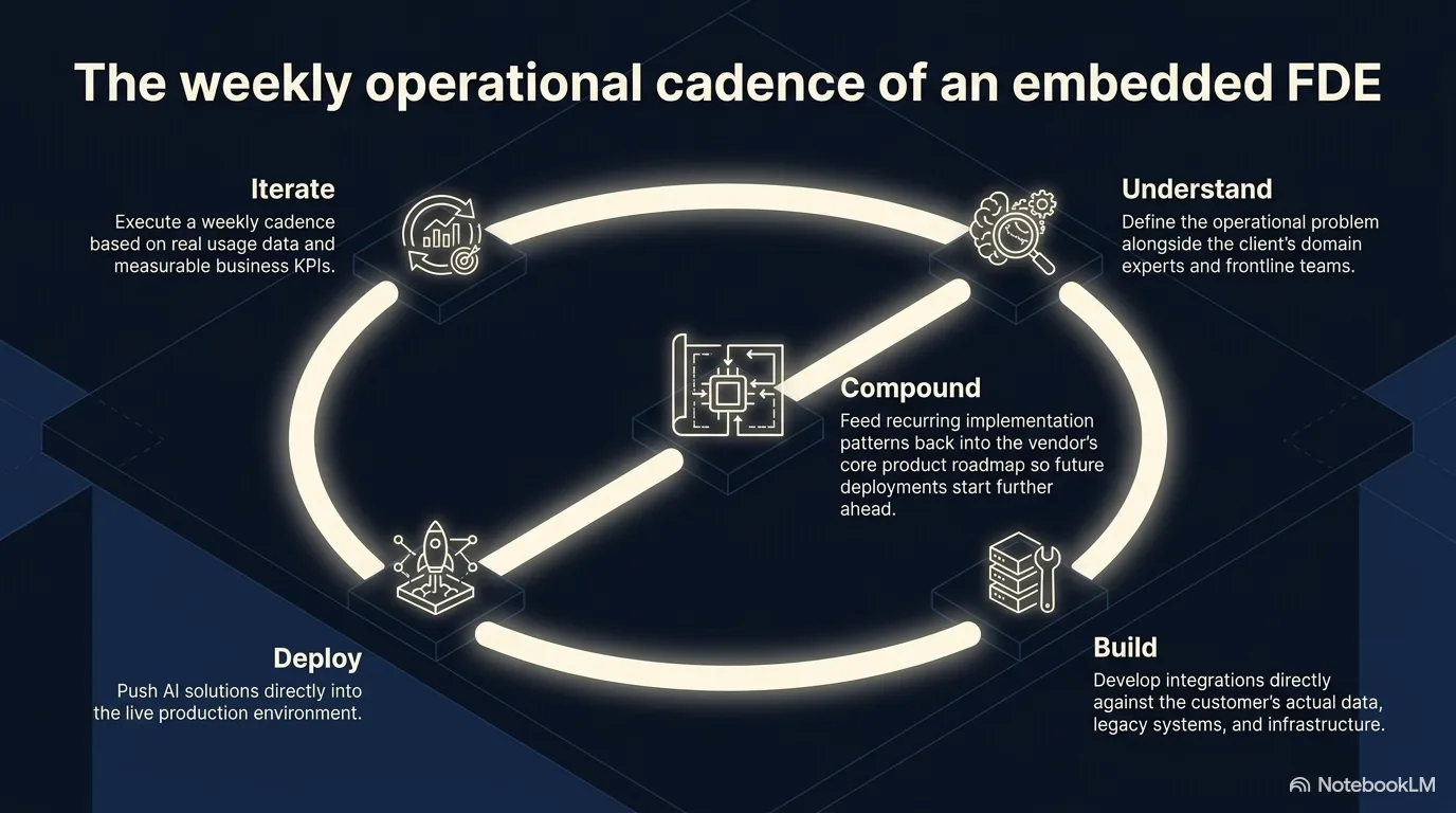 weekly operational cadence of an embedded fde