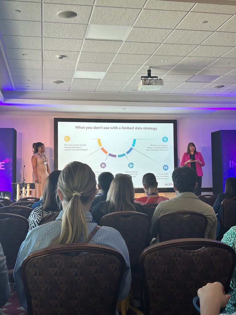 Presenters presenting on data strategy