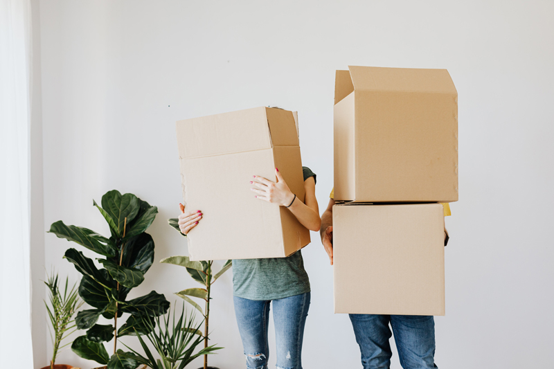 Two people moving