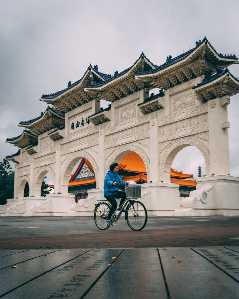 Woman riding her bike