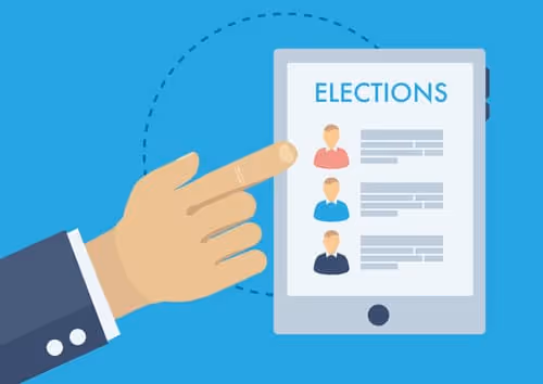 Voting advice application, politics and elections illustration,