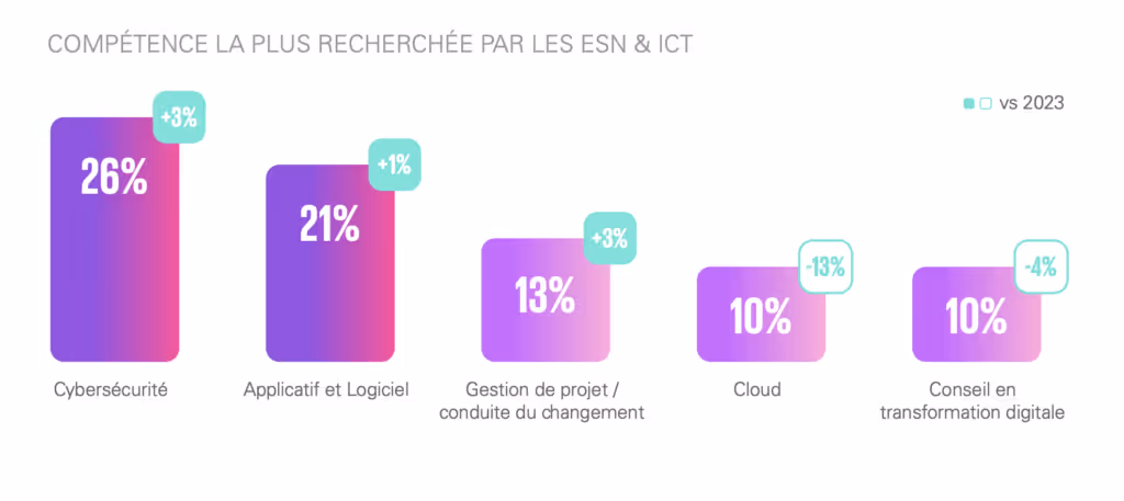 Graphique qui présente les compétences les plus recherchées 