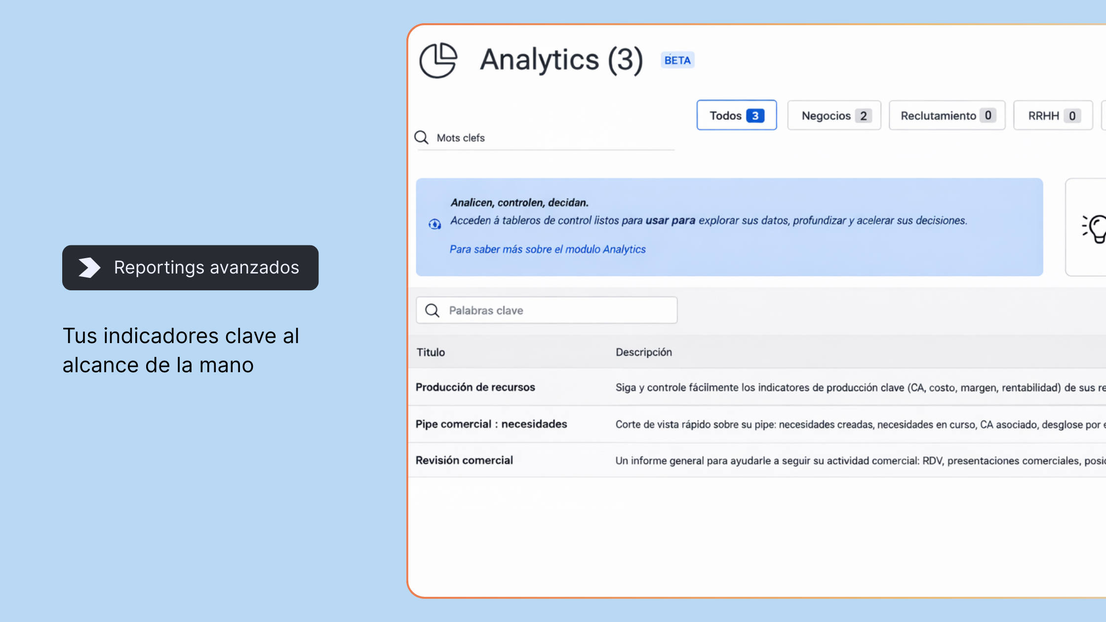 Reportings avanzados
