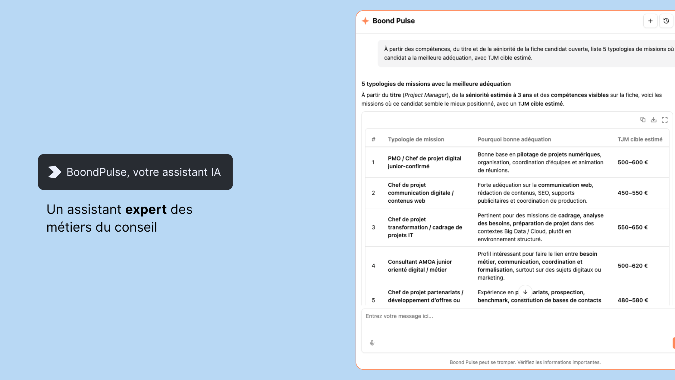 Boond Pulse, l'assistant IA expert des métiers du conseil