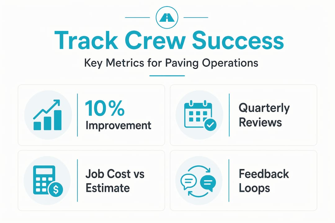 Infographic highlighting key metrics for paving crews