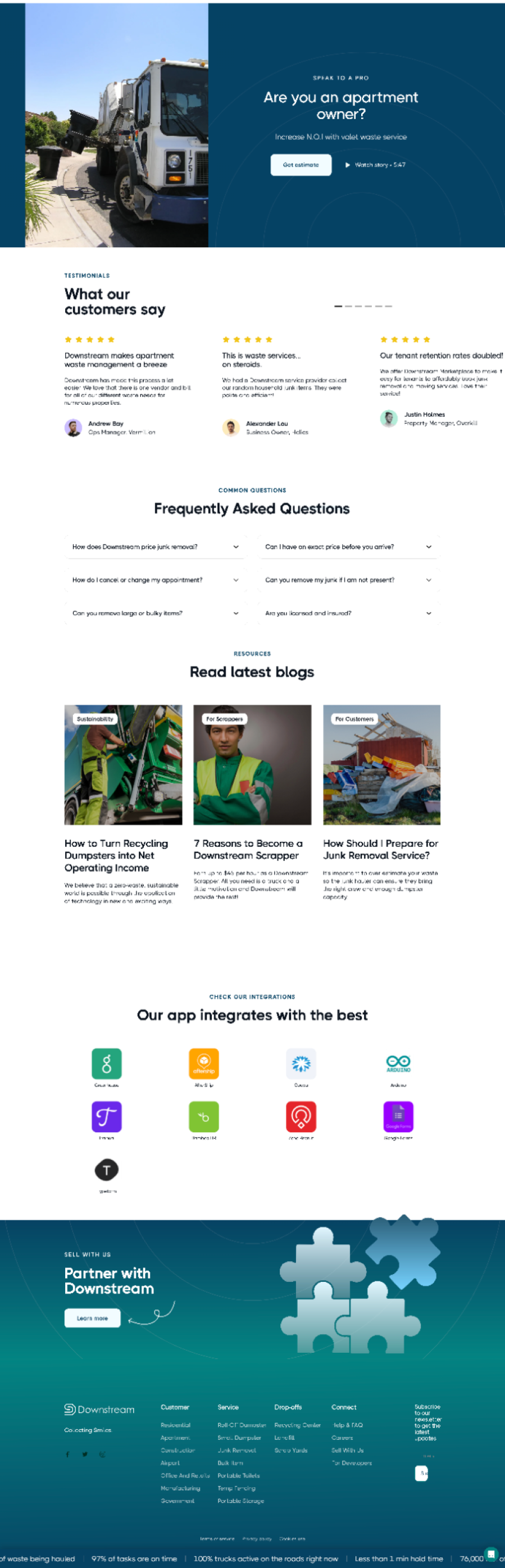 Downstream - Website screenshot