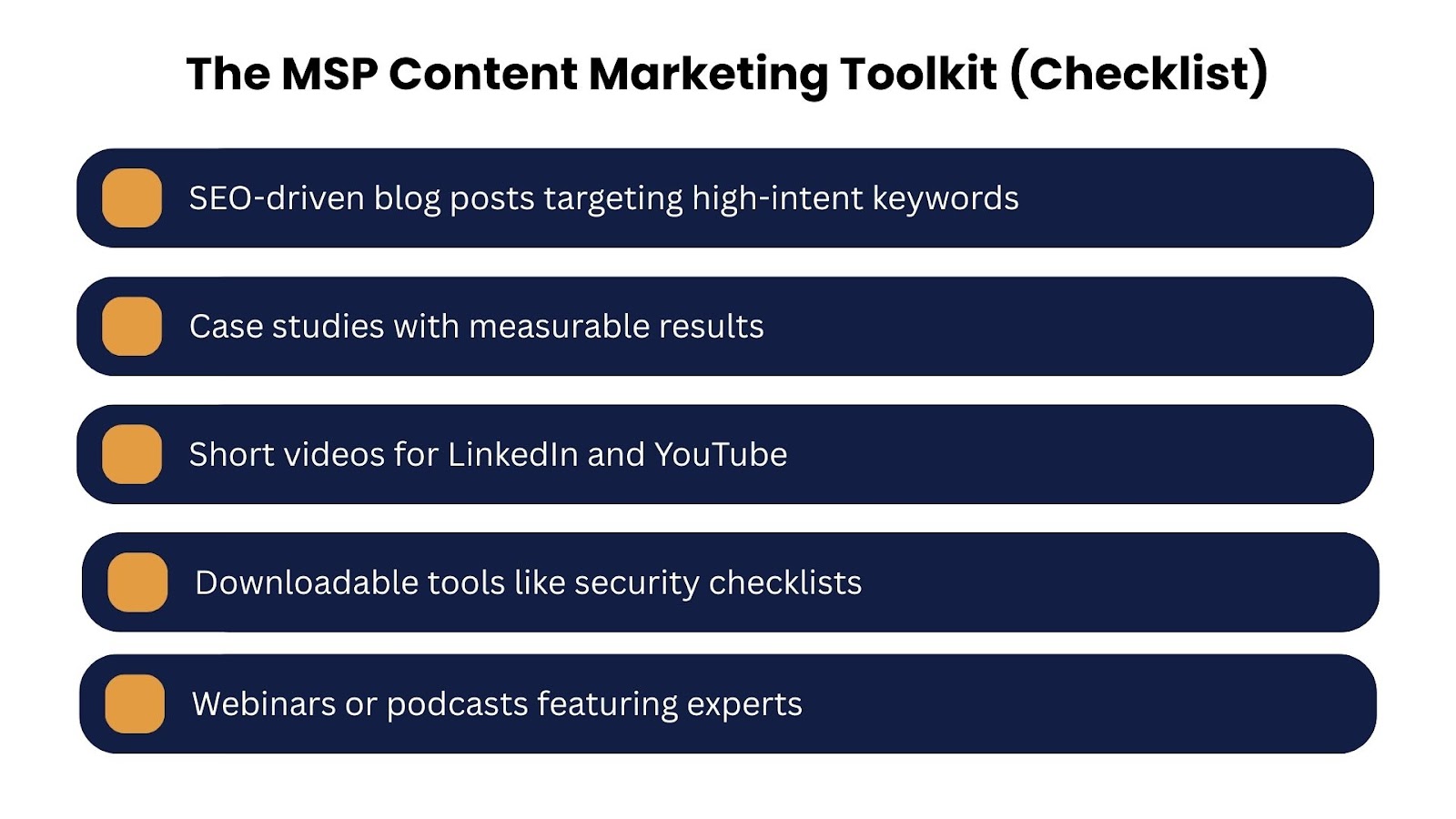 MSP Content Marketing checklist