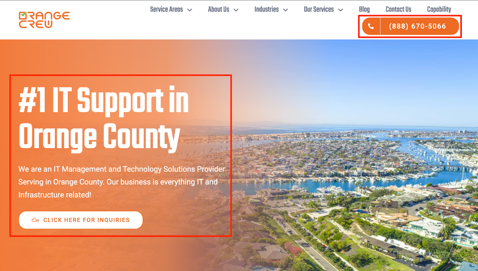 example of a good looking MSP website