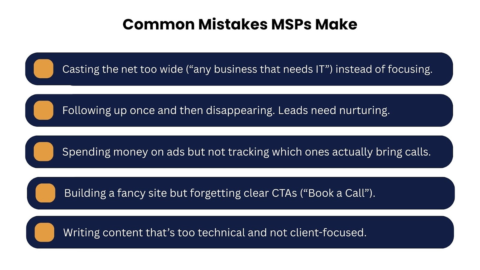 MSP lead generation mistakes