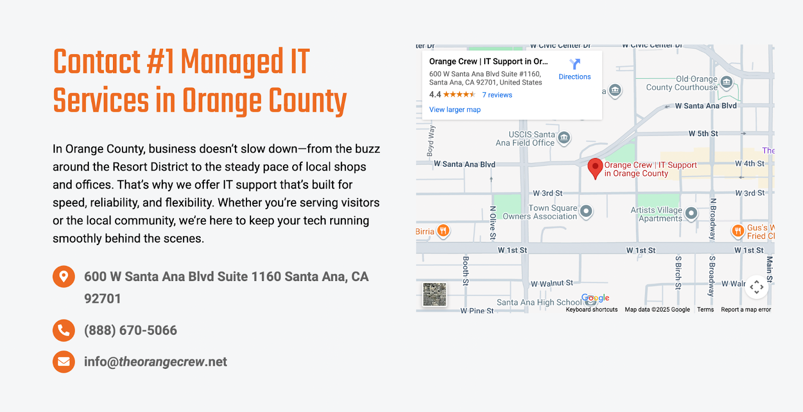 Orange Crew Homepage Map