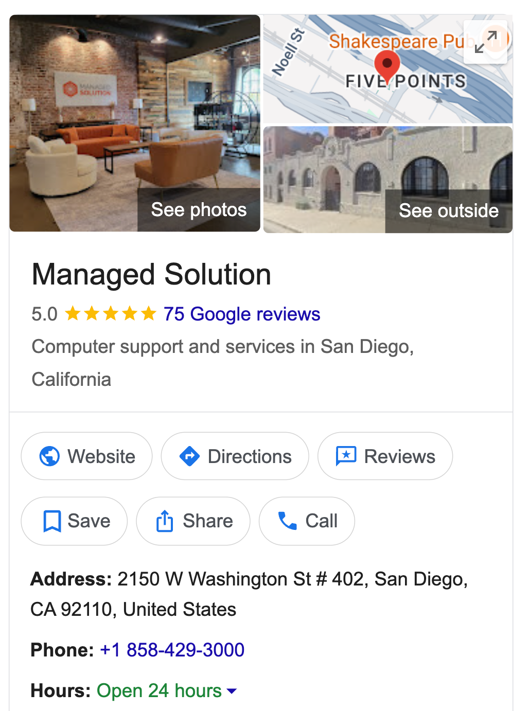 Business Profile example
