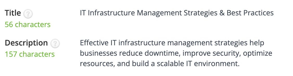 main keyword in the meta