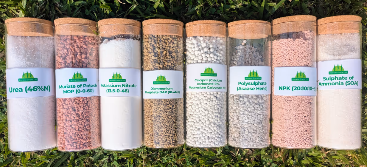 Crop nutrition products lined up by Demeter Ghana