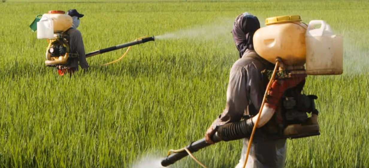 Crop protection products being applied