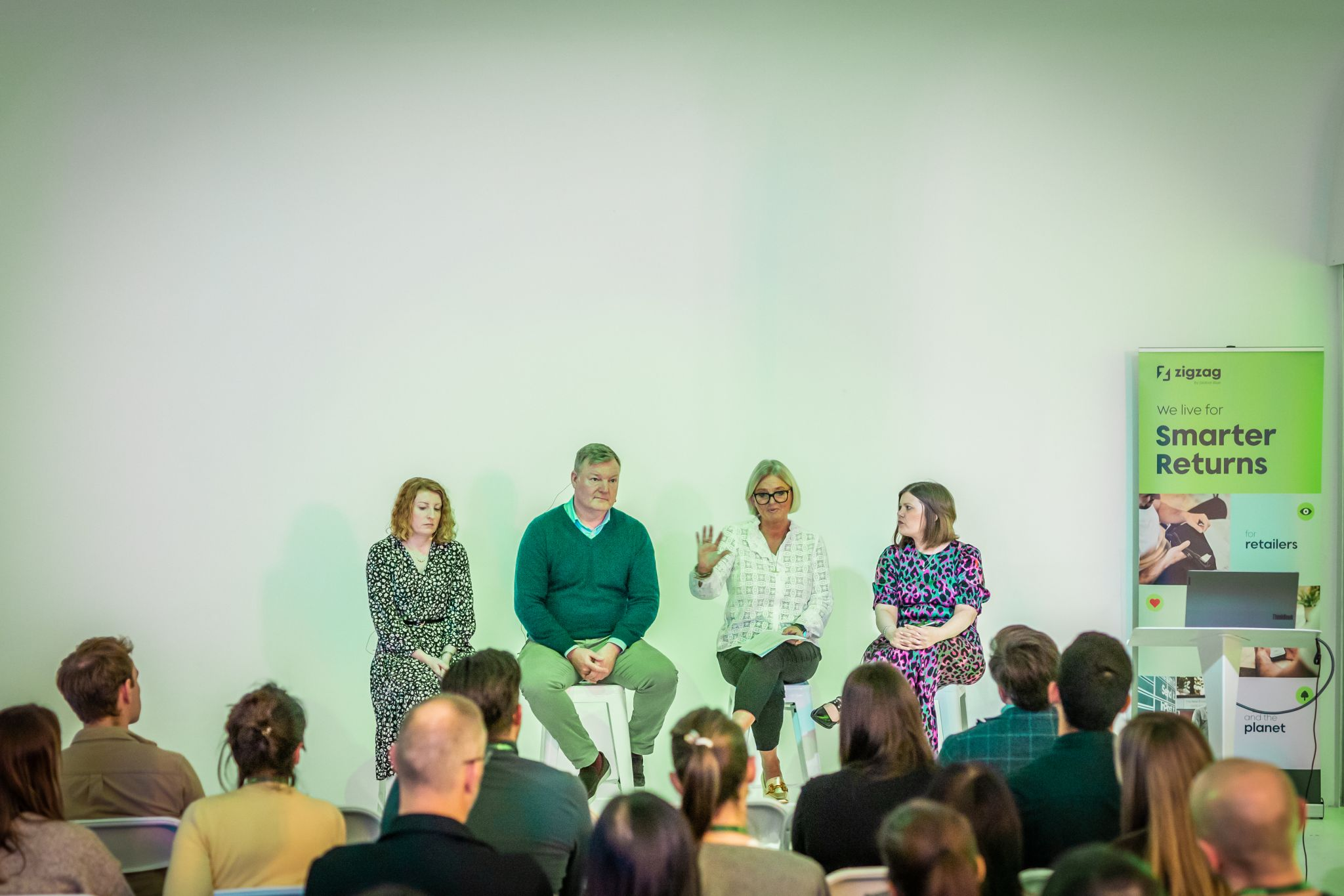 The retailer panel at  ZigZag's Checkout Smarter Returns event