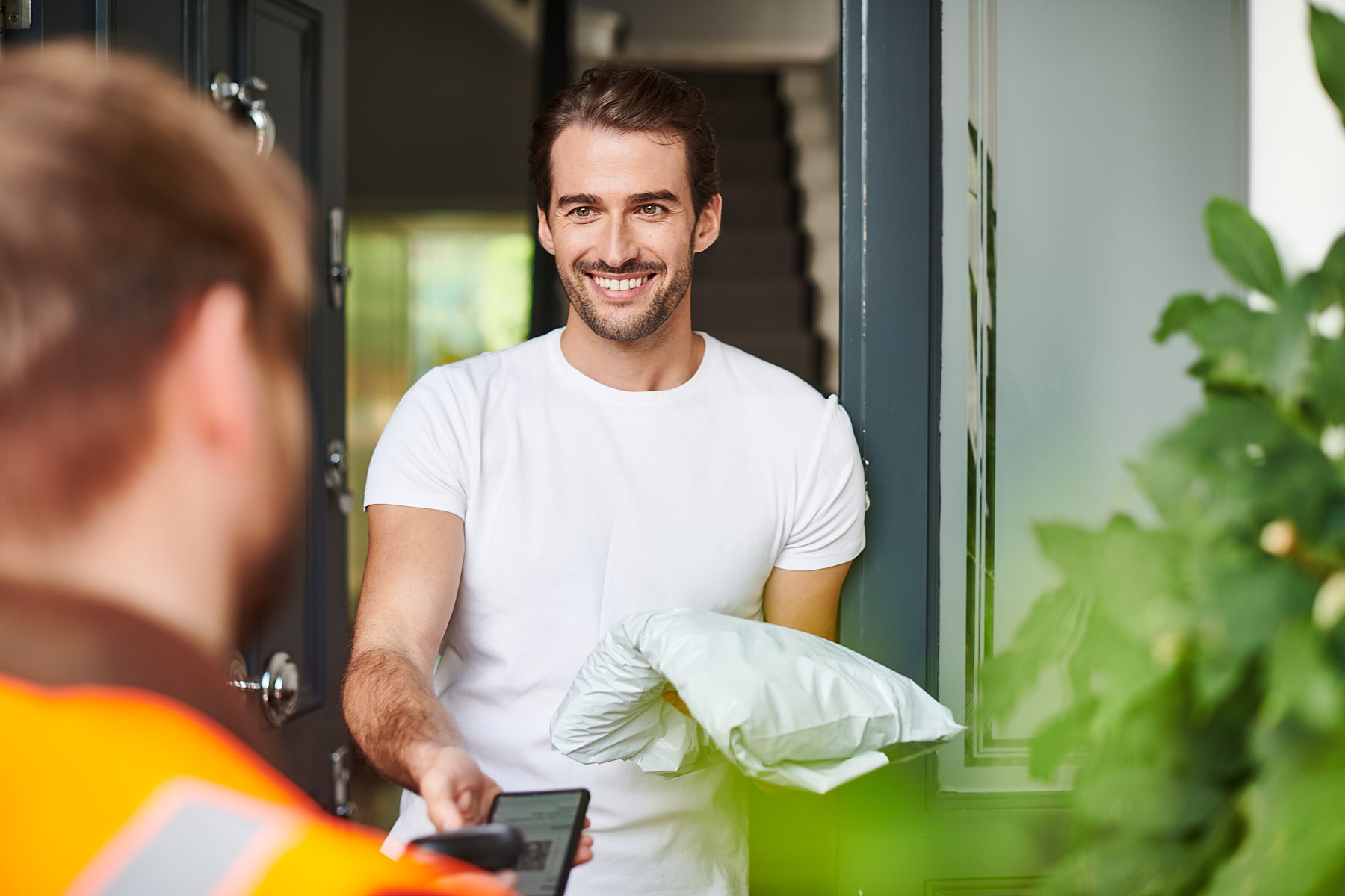 A customer using home collection returns