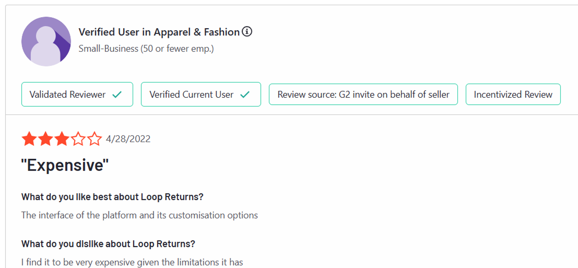 Loop returns poor customer review: Limited platform