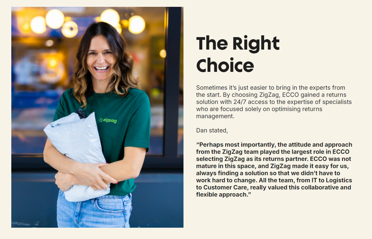 ZigZag the right returns choice