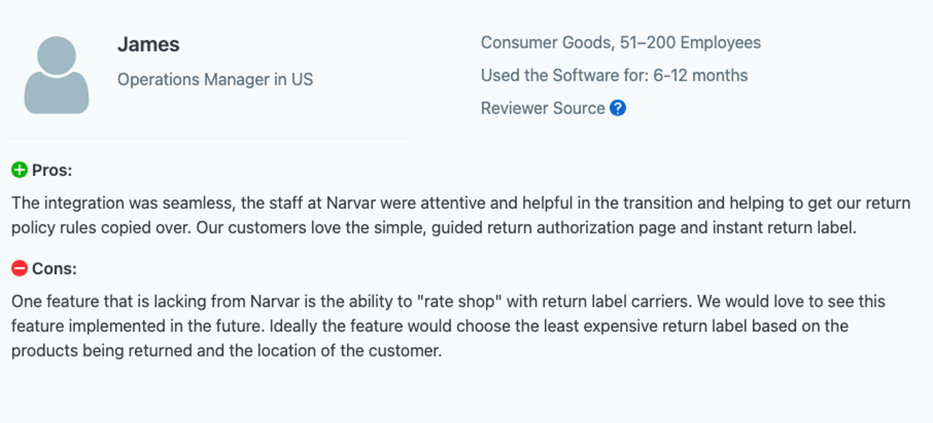 Narvar Review Complaint: Carrier problems