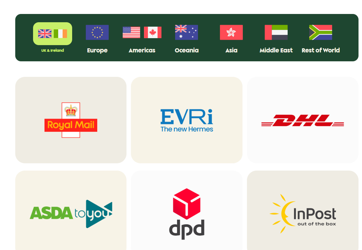 The carrier options for ZigZag are extensive