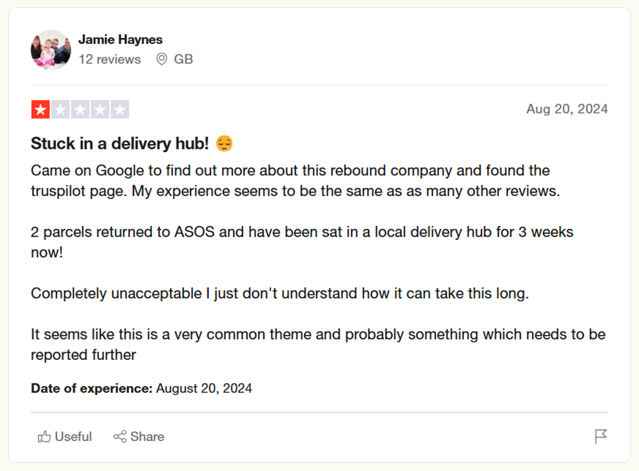 ReBound Customer Complaint 4: Takes 3 weeks to get a return