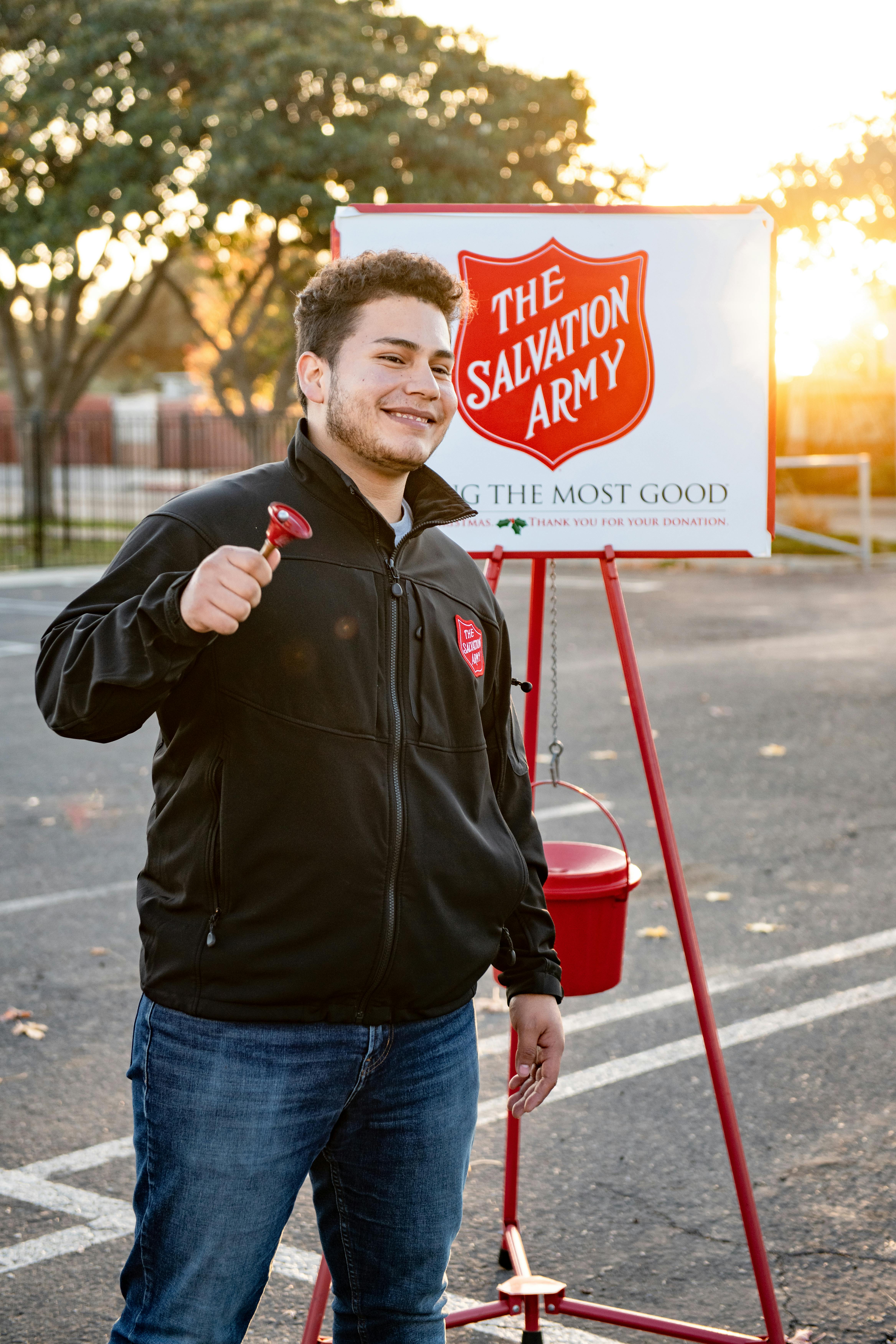 A man collecting for The Salvation Army