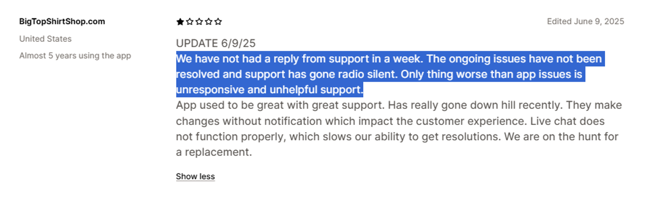 Rich Returns customer complaint: Not support response