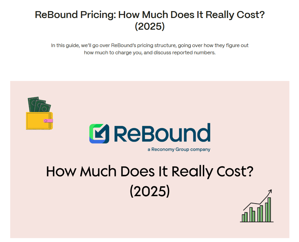 Rebound latest pricing blog