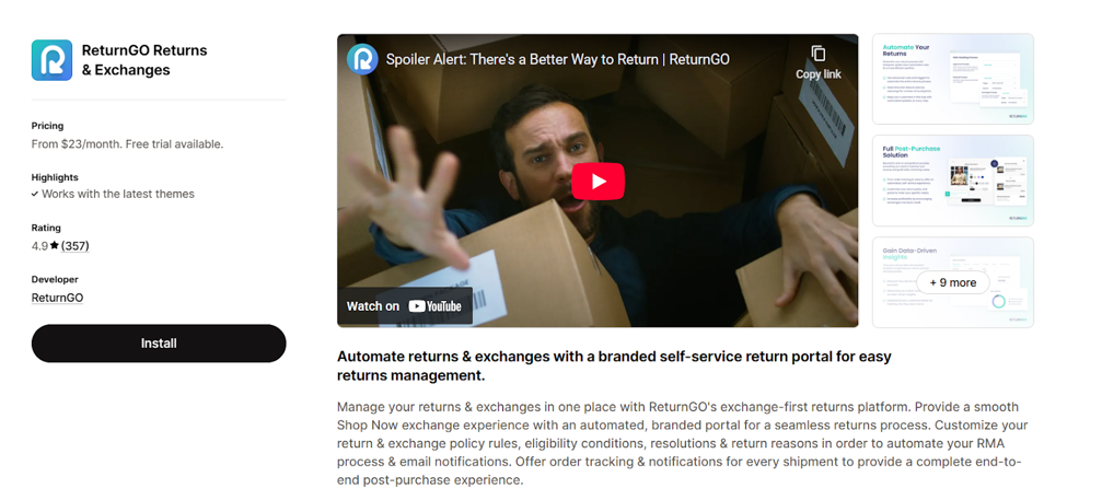 ReturnGO is an alternative to Return Prime for Shopify returns
