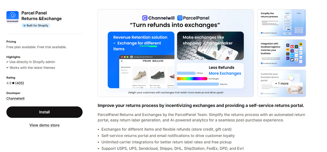 Parcel Panel is an alternative to Return Prime for Shopify returns