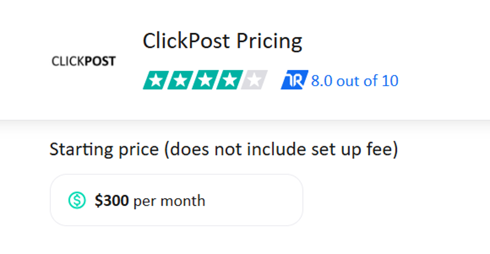 ClickPost Pricing actual