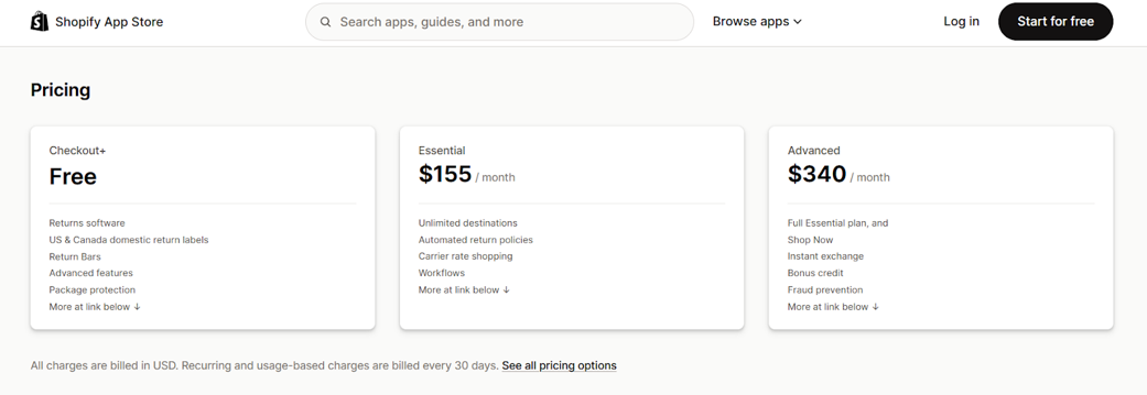 Loop Returns Pricing for Shopify