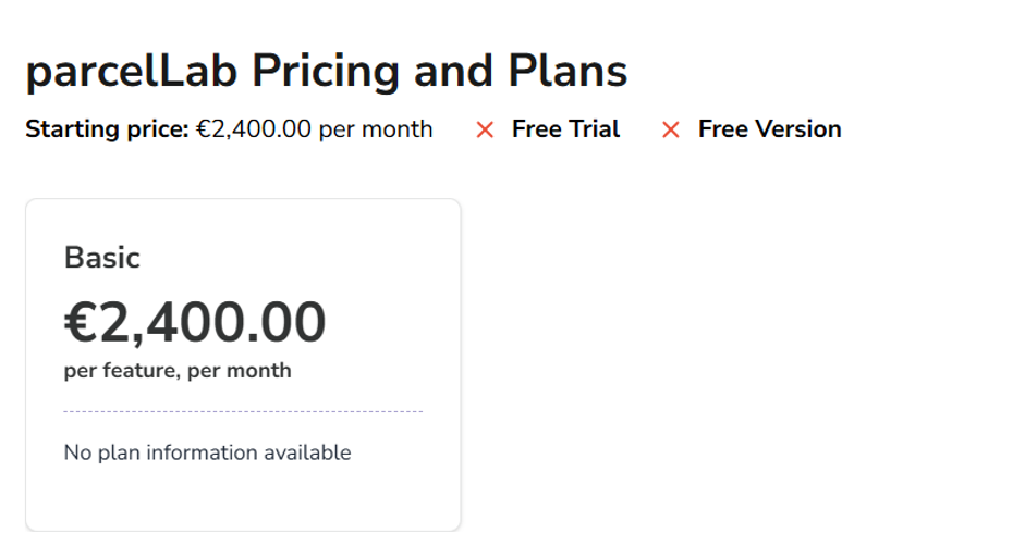 parcelLab pricing and plans