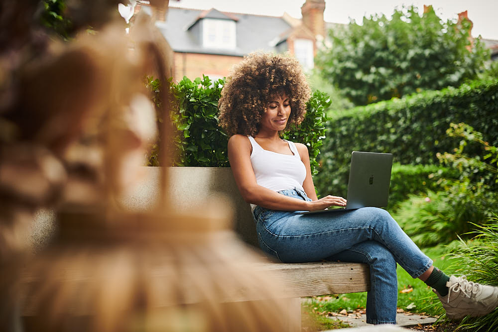 A customer processing a return outside