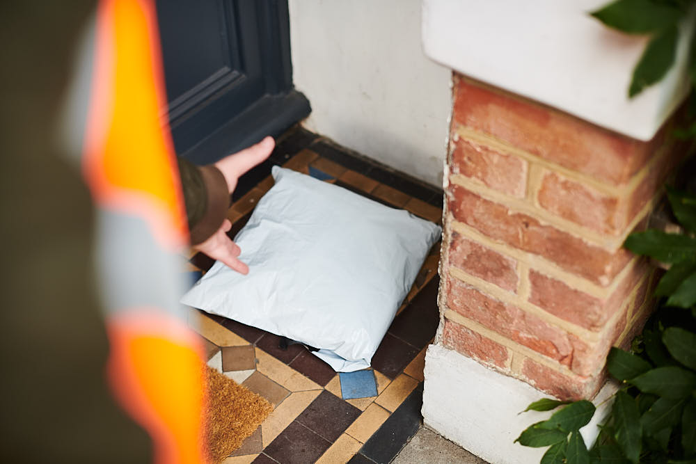 Parcel left at customer's door ate