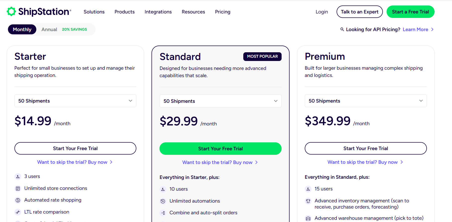 ShipStation pricing