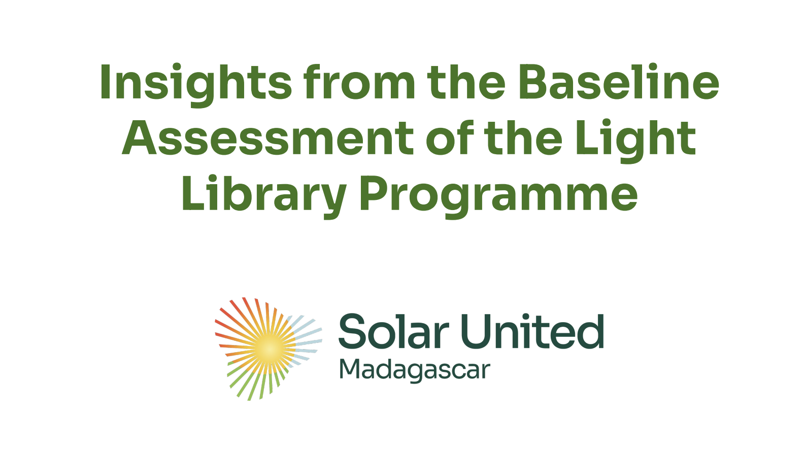 Cover page of Baseline Insights document