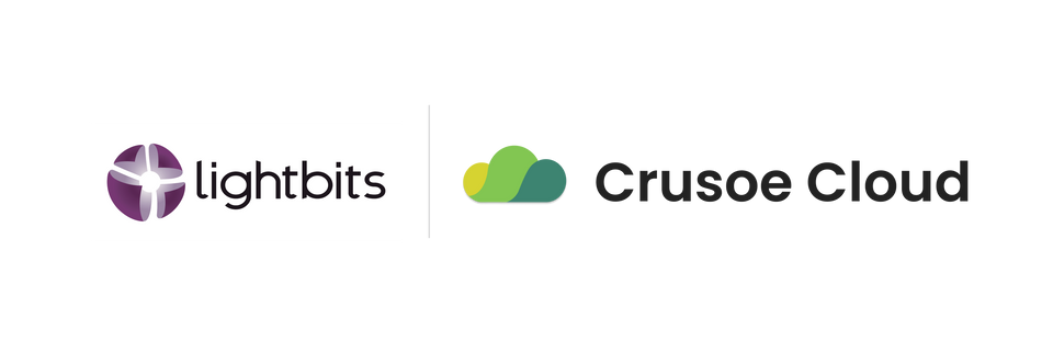 Lightbits and Crusoe Cloud co-branded logos.
