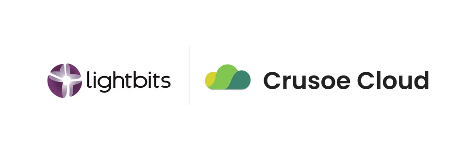 Lightbits and Crusoe Cloud co-branded logos.