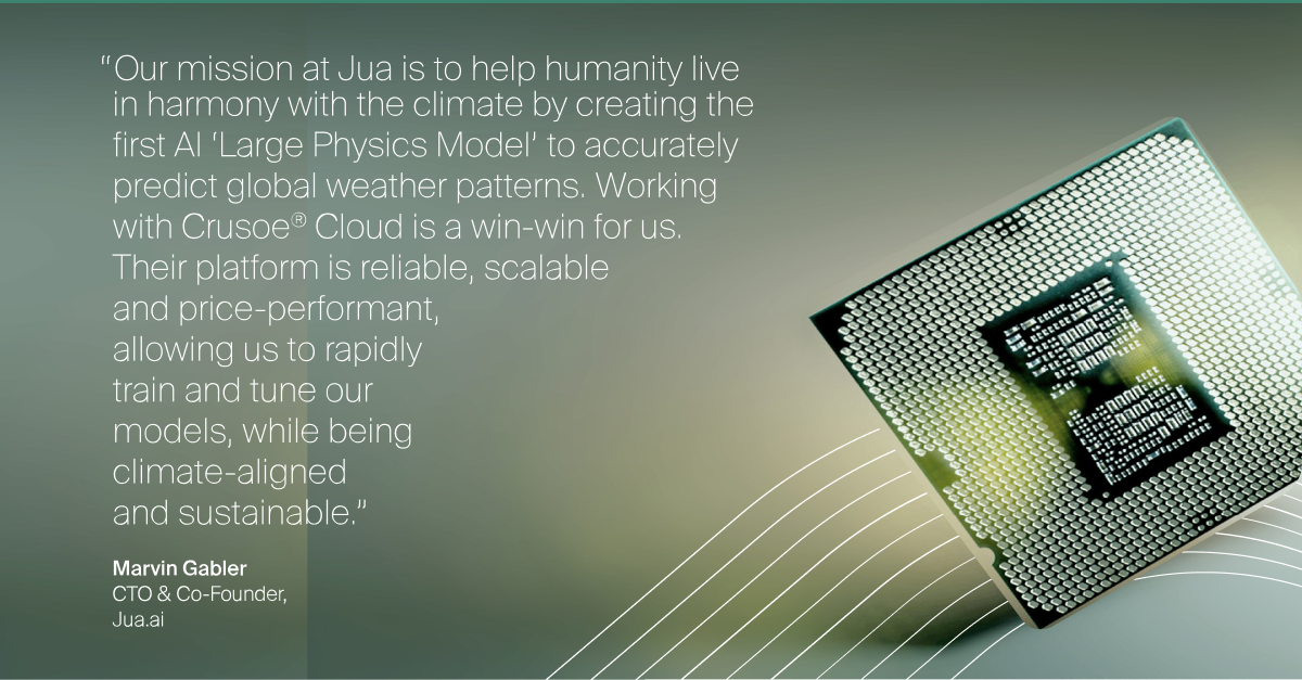 Testimonial quote from Marvin Gabler, CTO & Co-Founder of Jua.