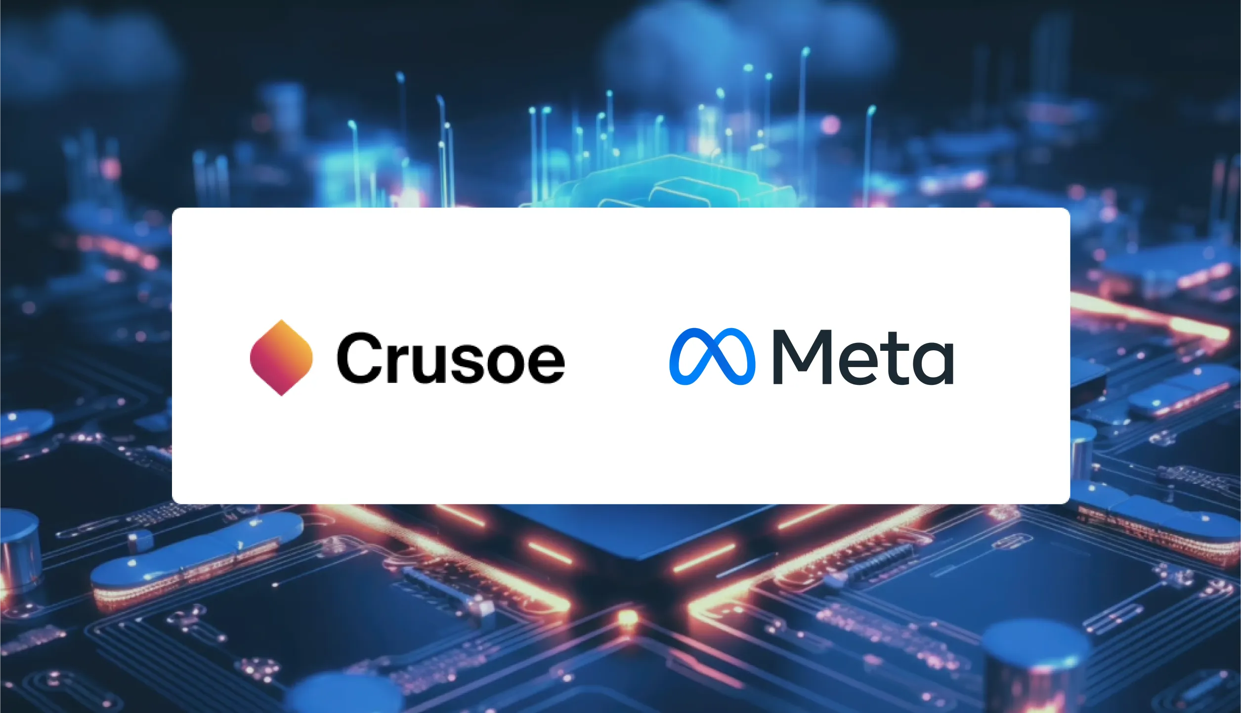 Crusoe and Meta co-branded logos.
